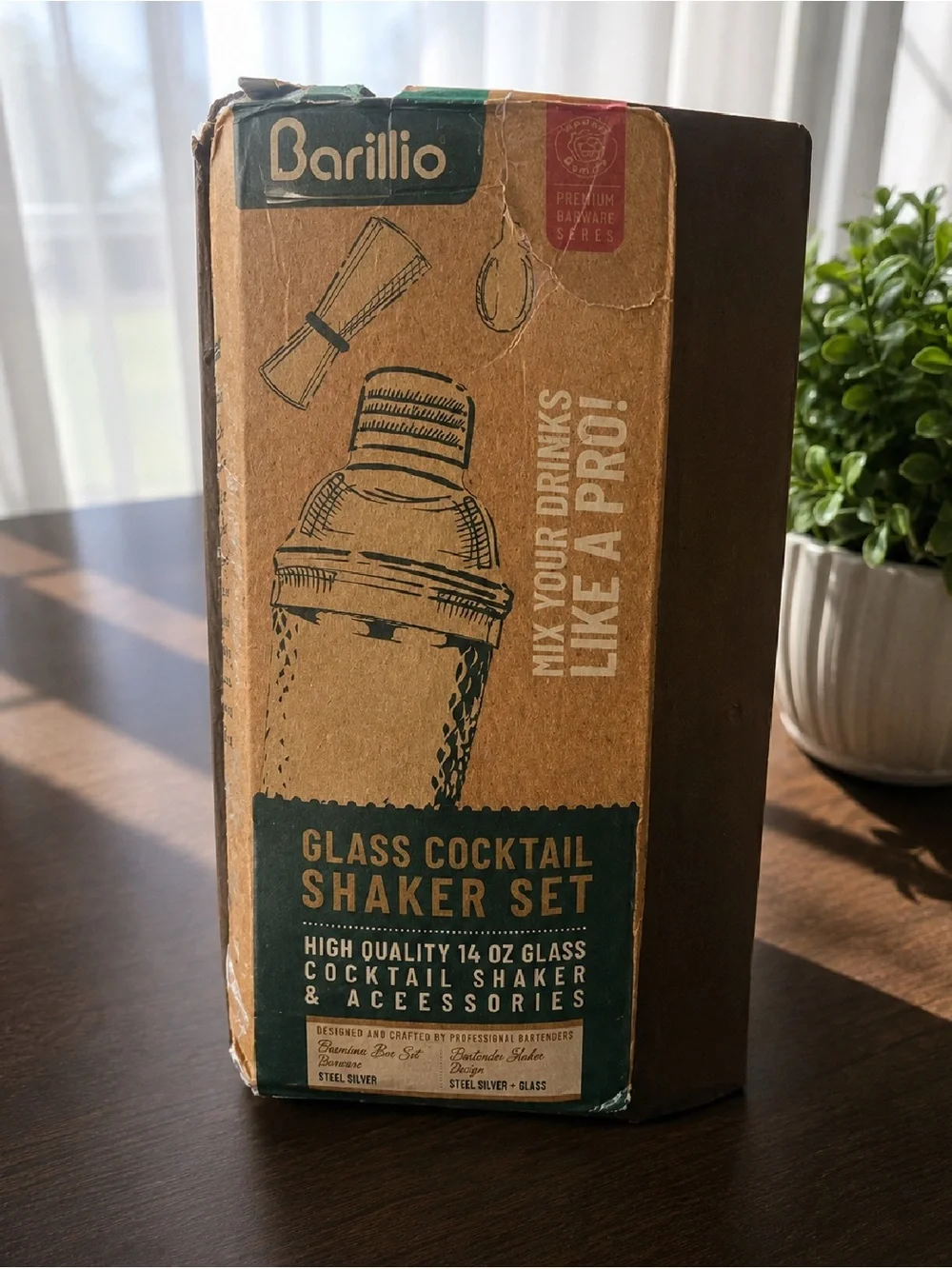 Silver & Clear Cocktail Shaker Set